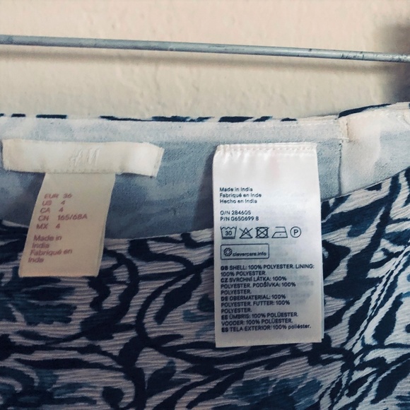 NWT H & M Pleated Blue/Black/White Pleated Skirt - Picture 5 of 8